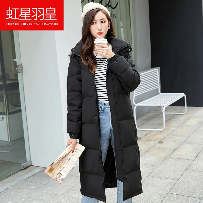 羽绒服男女同款冬季大码超长款过膝外套加厚宽松中戏艺考生潮女装