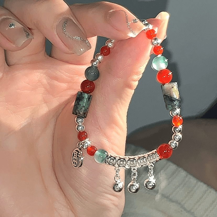 合金手链 新中式清冷复古民族风福牌铃手饰国风铃铛ins古风手链