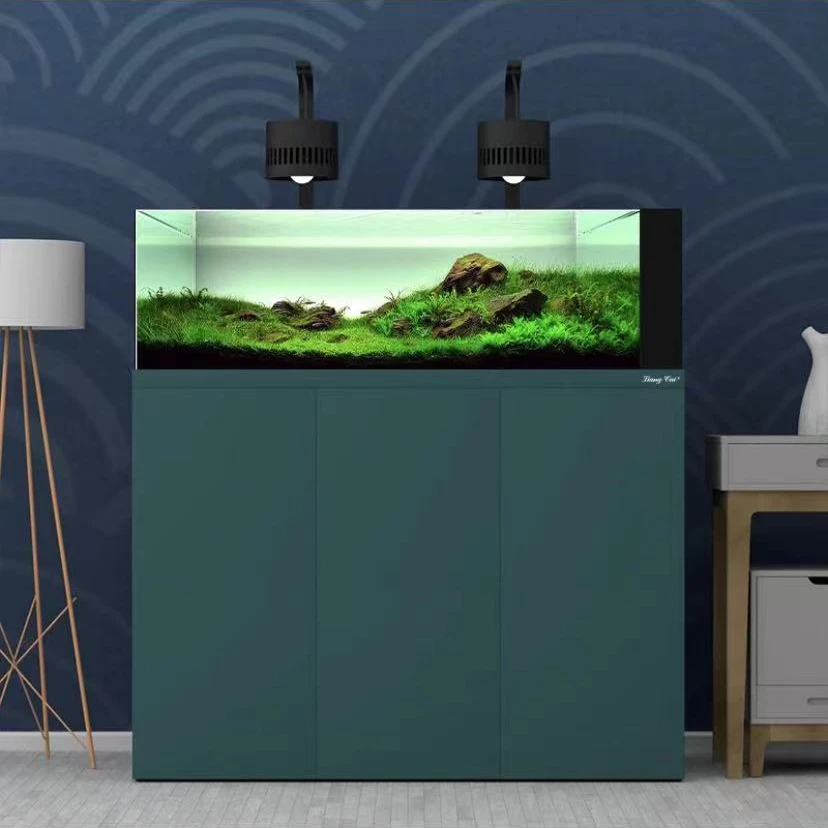 潭溪德彩溪流缸侧溢流底滤超白玻璃批发生态造景原生缸兰寿水草缸