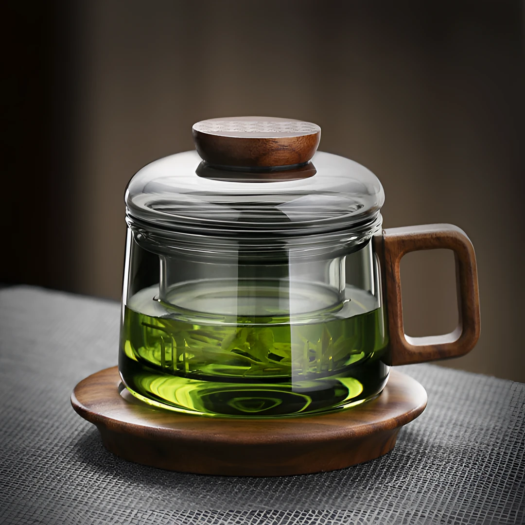 茶水分离杯子高硼硅玻璃杯办公厅泡茶男士泡茶专用茶杯茶水分离杯