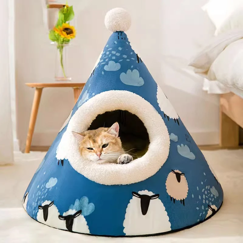 三角蒙古包猫窝保暖猫咪帐篷猫窝封闭式造型猫咪床宠物窝用品7676