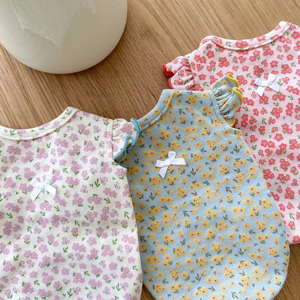 宠物碎花背心四季款博美泰迪小型犬猫咪衣服用品手工轻薄短款可爱