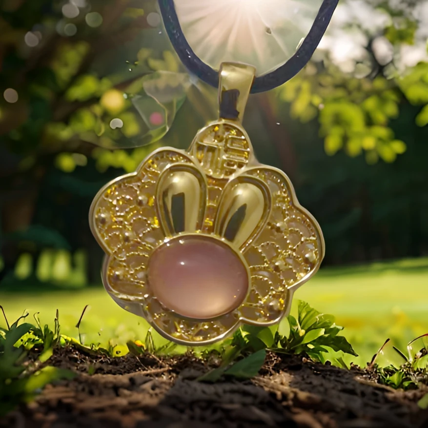 与妮有缘藕粉玛瑙小兔子吊坠（多样性发货拍一发一）44