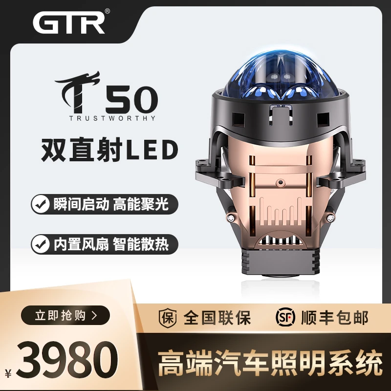 GTR新款T50双直射LED透镜