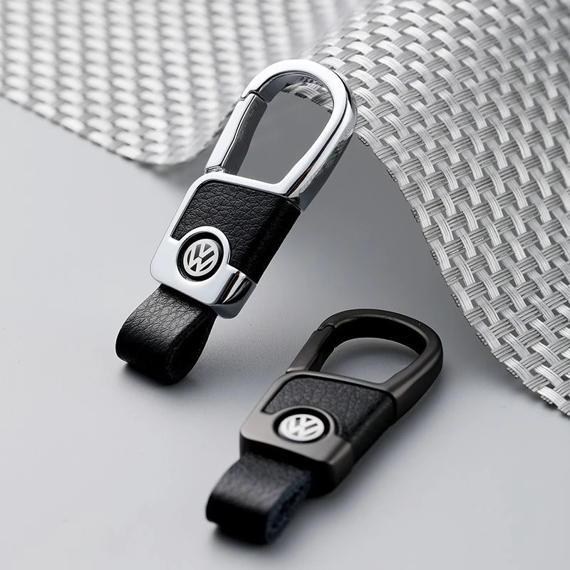 真牛皮钥匙扣男士创意适用大众奥迪汽车钥匙挂件圈环皮链高档防丢