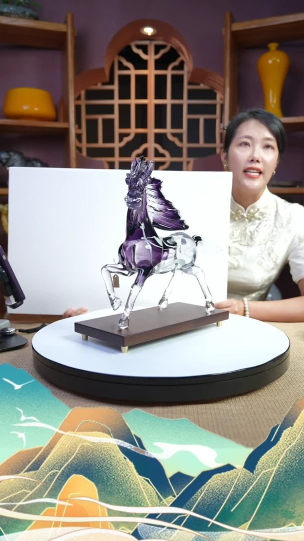 【闪购商品】琉璃手工艺品紫色奔马