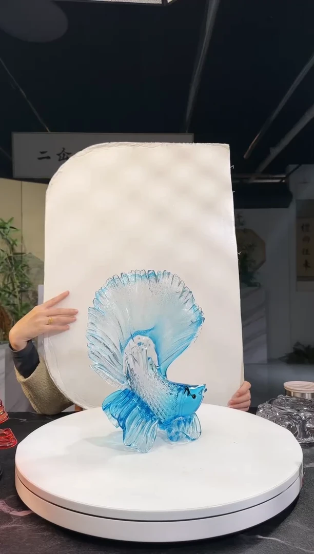 【闪购商品】琉璃手工艺品蓝色斗鱼