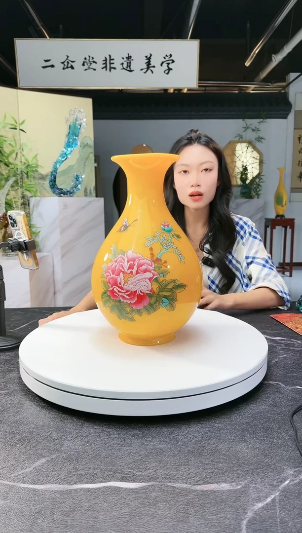 【闪购商品】琉璃手工艺品刻绘瓶