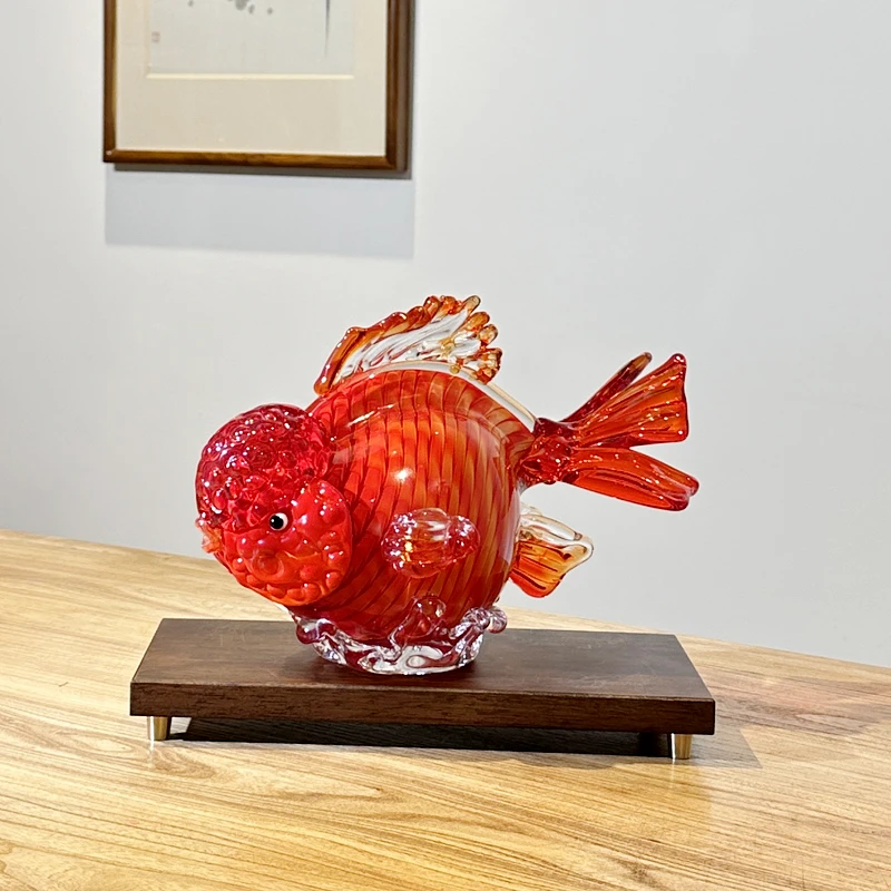二仚堂淄博琉璃纯手工金鱼新中式金玉满堂大号工艺品摆件