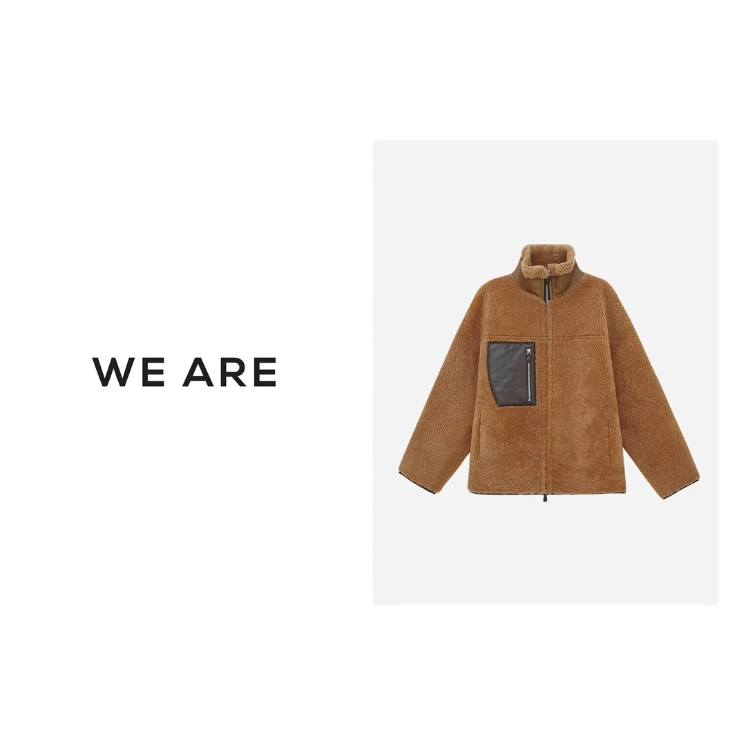 《WE ARE》2023秋冬 LP 羊皮毛一体 立领保暖外套 5X10008