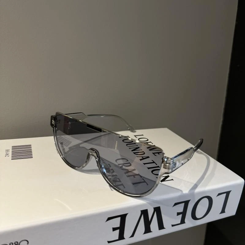 帕森精品牌时尚大框护目镜片太阳镜女大脸防紫外线茶色面罩墨镜男