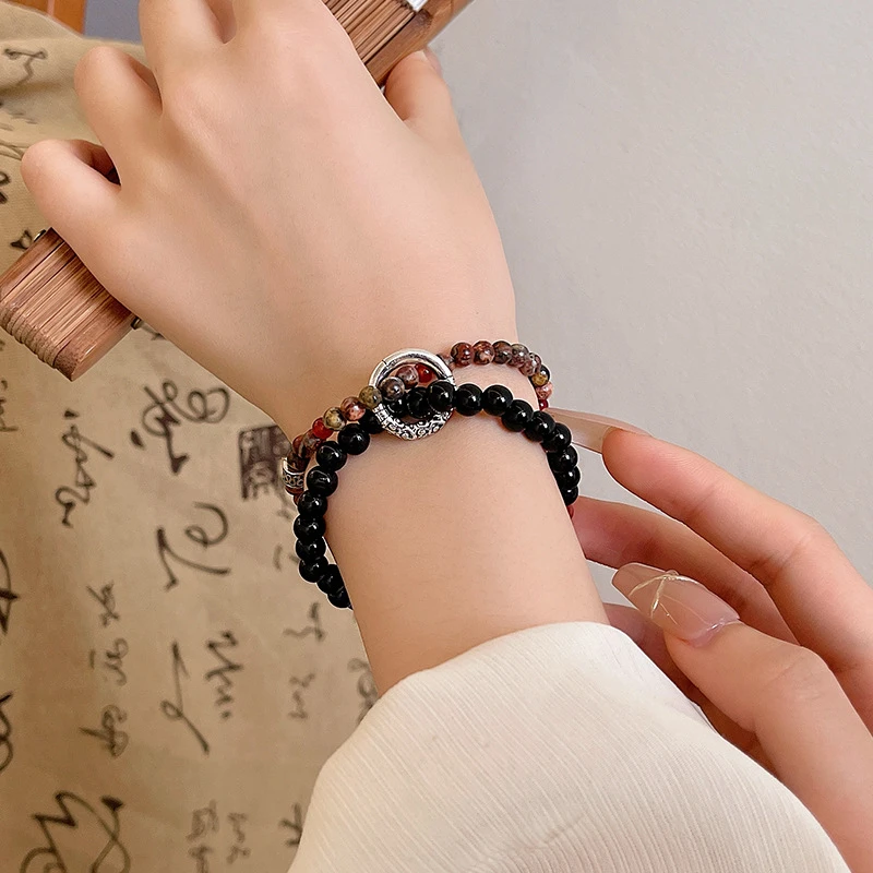 非金属仿水晶手链 【禅意平安扣手链】手工气质时尚女士多层双链