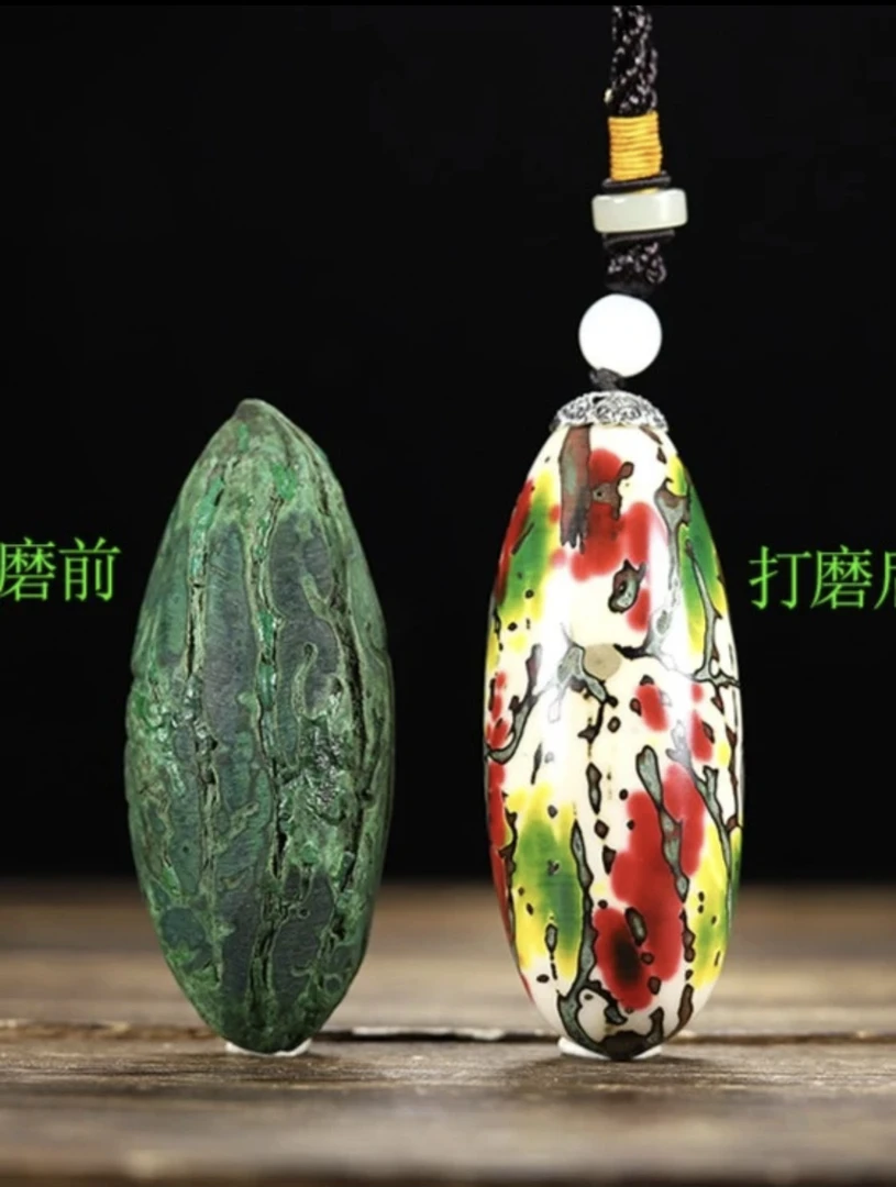 精选【唐三彩福禄寿果】手把件木质