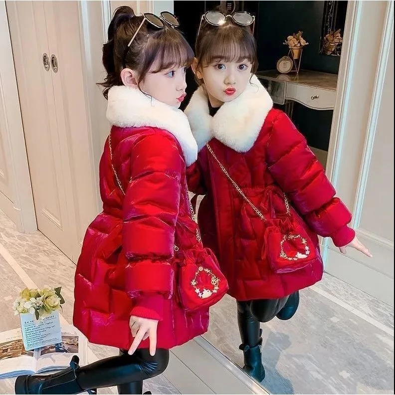巴拉女童棉服外套2023新款洋气秋冬装儿童加厚棉袄女孩冬季棉衣潮