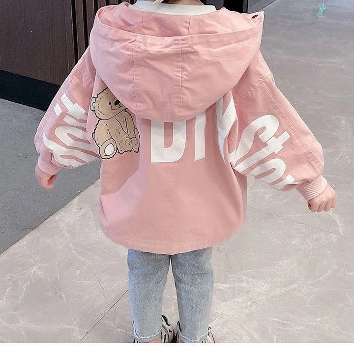 巴拉女童春装外套2023新款儿童春秋季洋气休闲网红小童夹克中长款