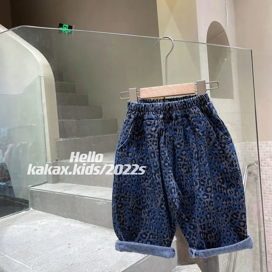 巴拉男童女童裤子春秋款中小童秋装男孩老爹牛仔裤秋季潮酷帅气儿