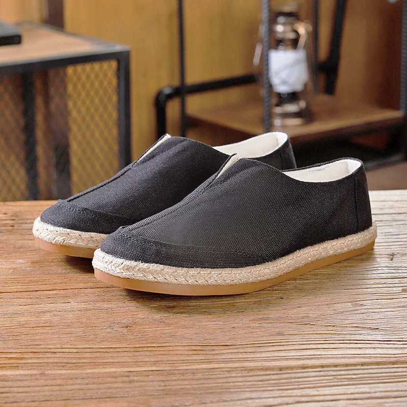 2024新款中国风男鞋子棉麻布鞋复古民族风唐装汉服禅意禅修居士鞋