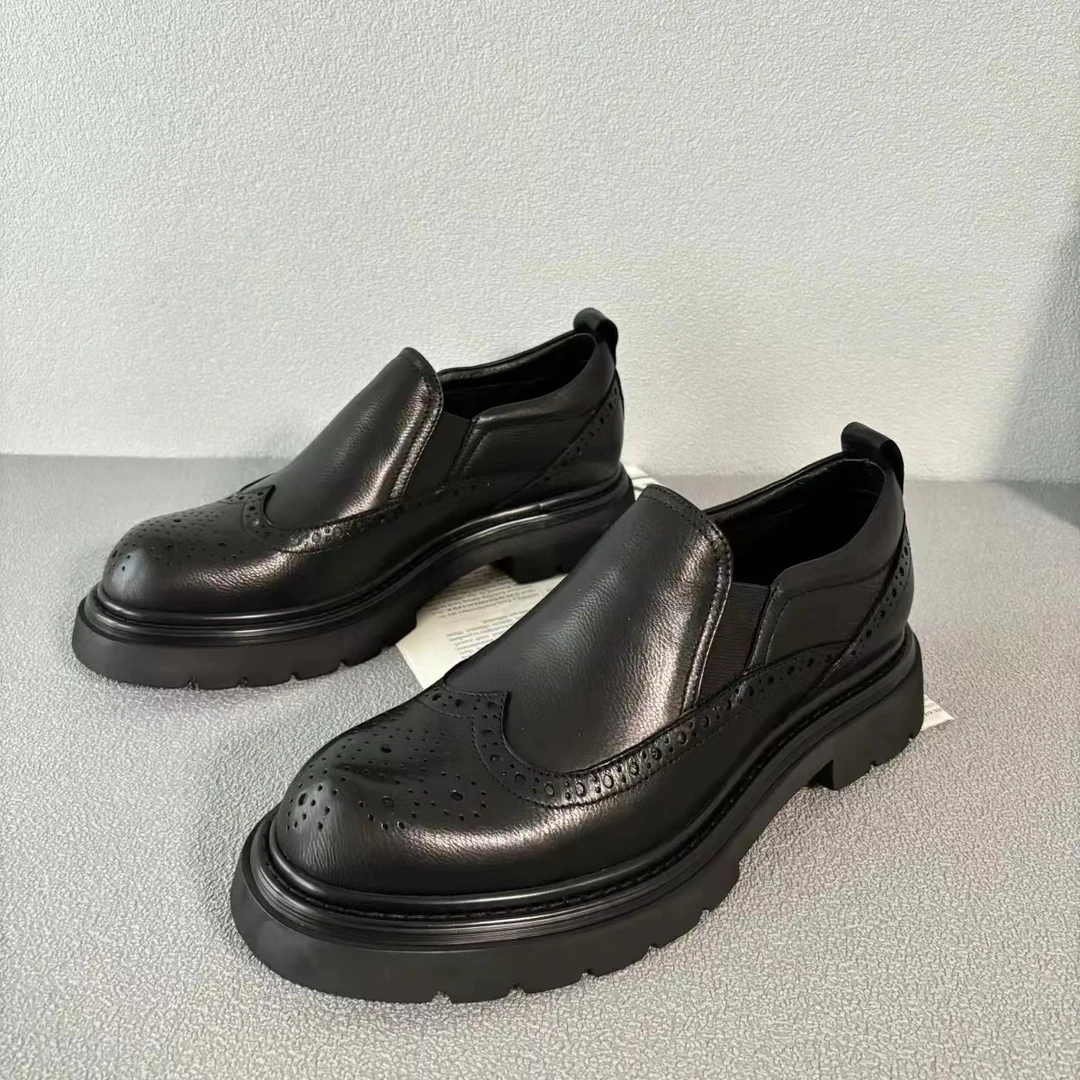 2024秋季英伦真皮商务正装男士皮鞋一脚蹬高档德比鞋婚鞋