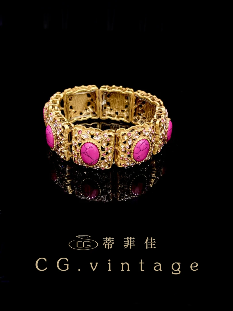 铜合金珐琅手链 【0017】春夏新款气质轻奢时尚百搭复古vintage彩色