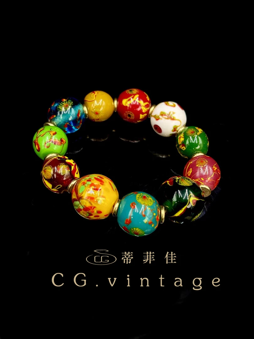 铜合金珐琅手链 CG.vintage【多宝手链】老琉璃女款手工国风古法