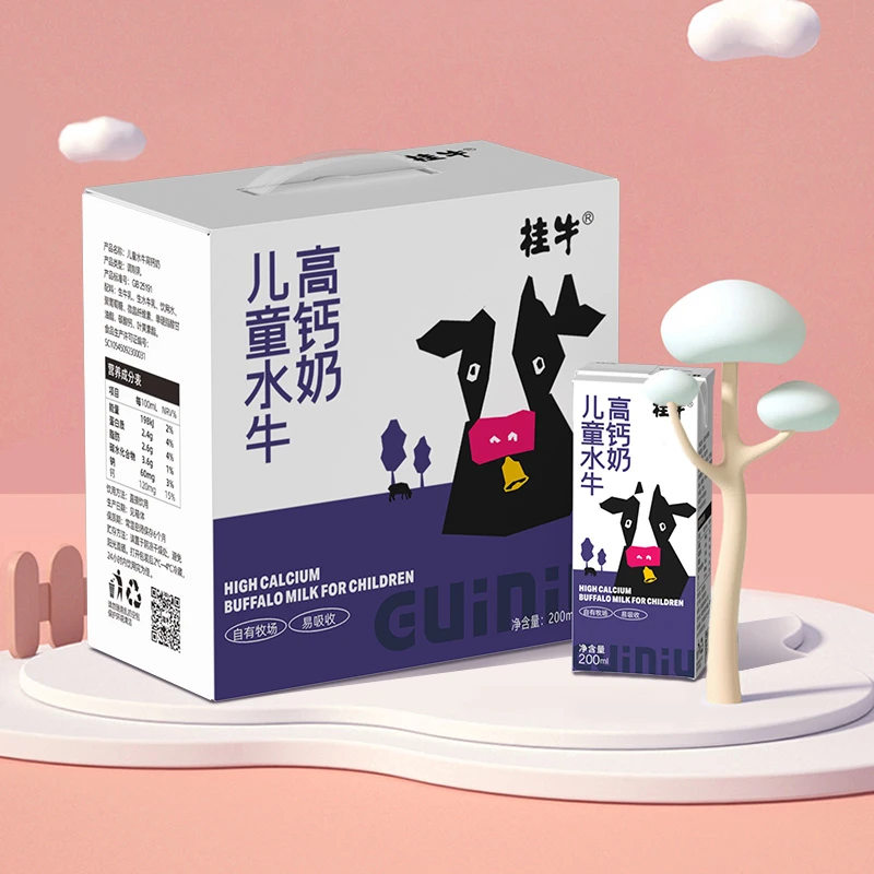 桂牛 儿童水牛高钙奶200ml*10盒整箱学生青少年早餐纯奶调制乳