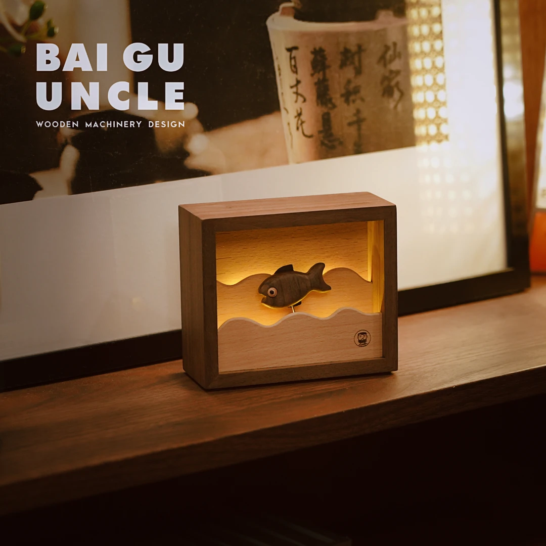 百谷大叔//(小鱼夜灯）创意小鱼桌面摆件家居摆件节日生日礼物手工
