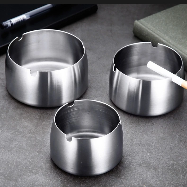 不锈钢烟灰缸9cm家居创意烟灰缸防风家用烟灰缸