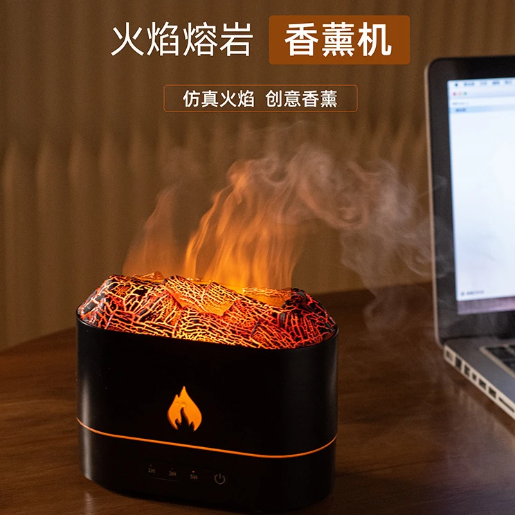 仿真火焰加湿器创意香薰机小型办公室静音usb火焰机氛围灯大雾量