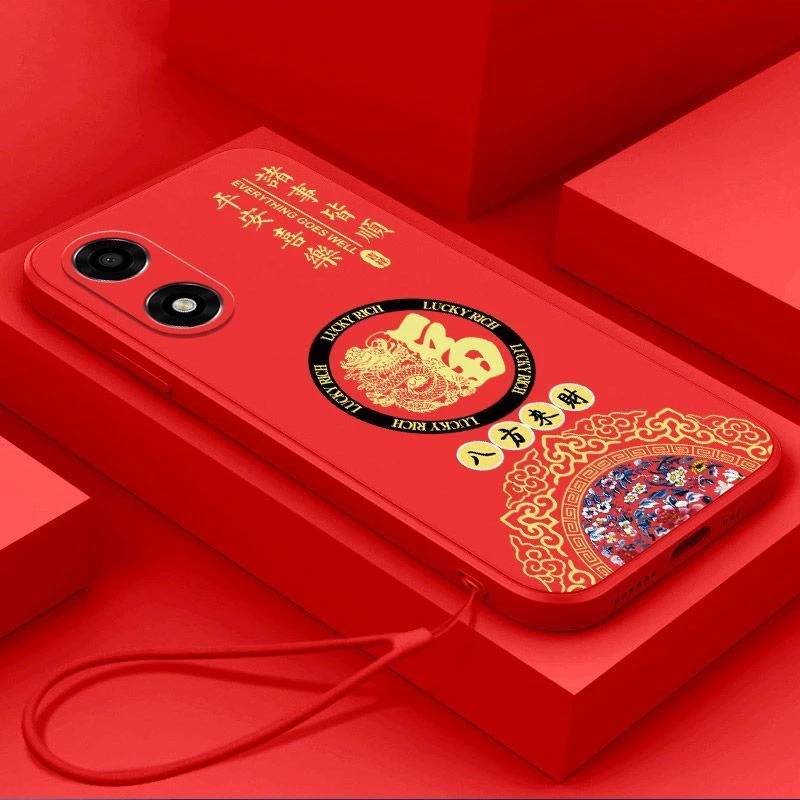 OPPOA2X手机壳国潮龙福液态硅胶软壳全包镜头新款超薄保护套