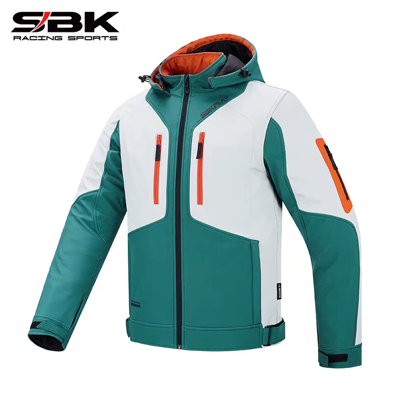 SBK.摩托车骑行服男女机车通勤连帽服秋冬防水防风保暖外套夹克