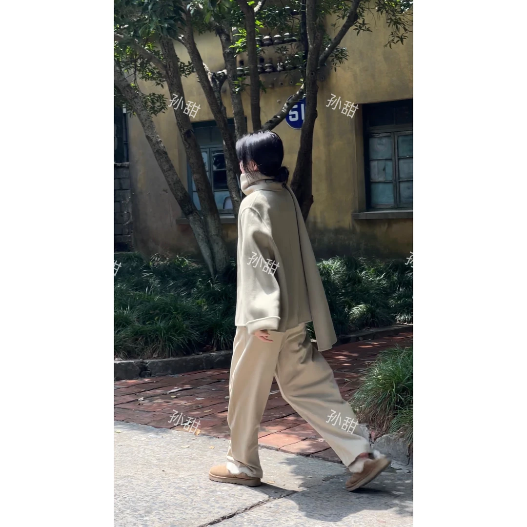 休闲裤春秋秋冬女秋韩版宽松显瘦松紧腰垂感镰刀裤拖地长裤