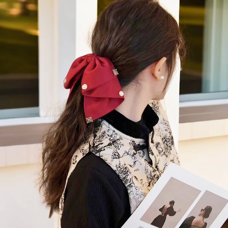 高端蝴蝶结抓夹女F186新款后脑勺鲨鱼夹气质扎发马尾夹头饰发夹