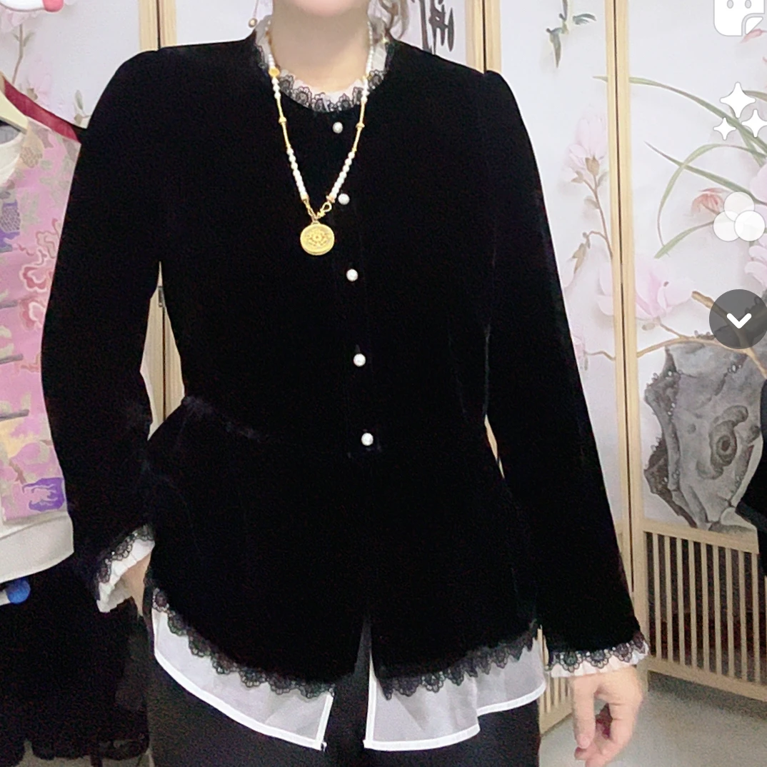 复古小香风气质显瘦长袖新中式国风上衣