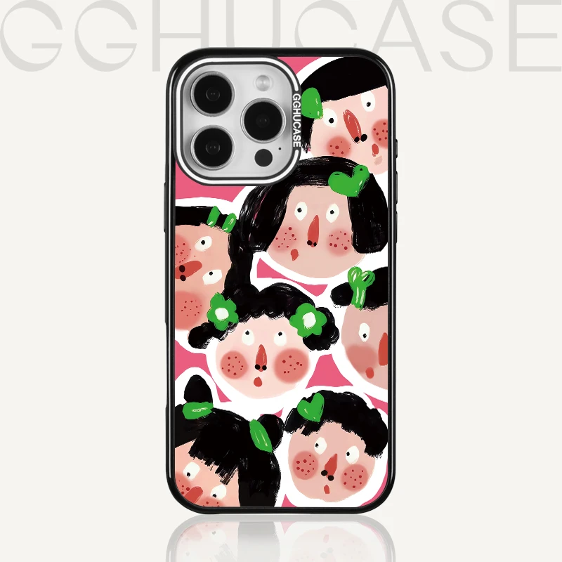 乖乖虎原创套边搞怪女孩适用苹果iPhone16promax可爱15个性手机壳