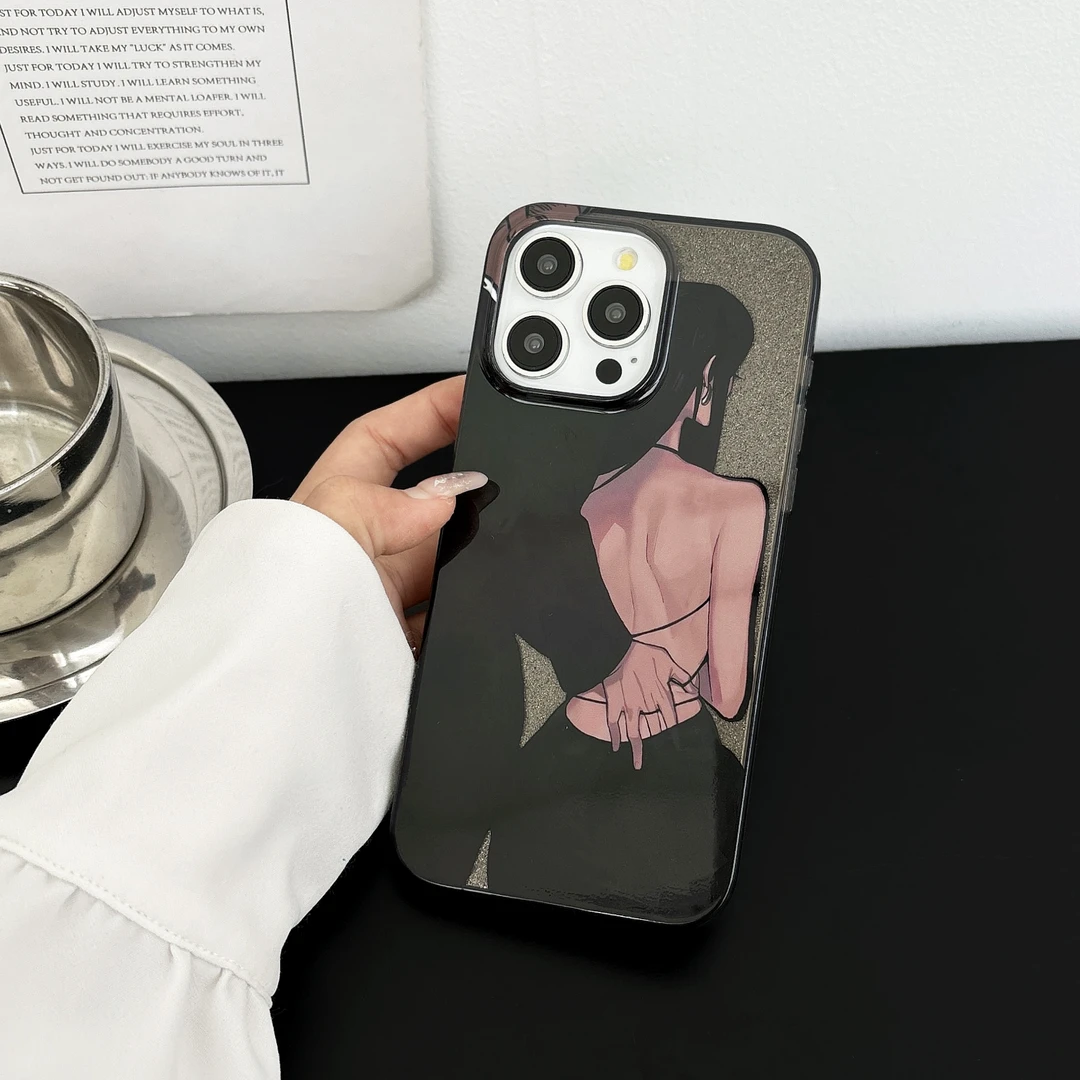 GGHU闪粉磁吸IMD背影苹果iPhone15pro潮牌14个性手机壳