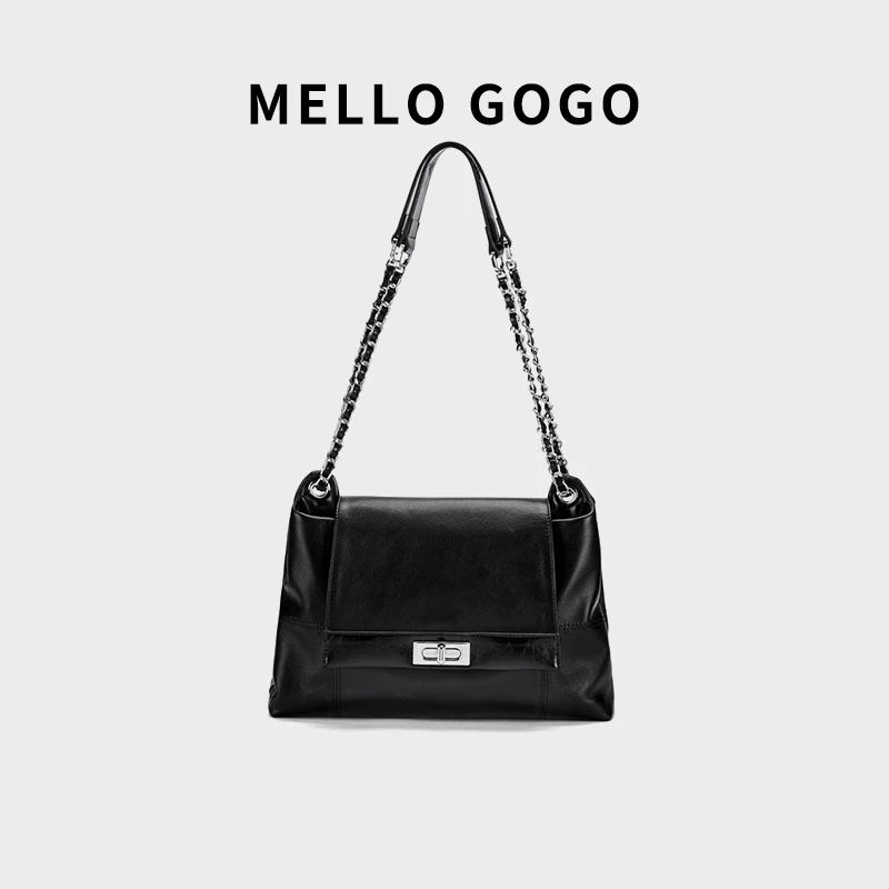 Mello gogo头层牛皮2023设计师新款蛙蛙包真皮腋下包单肩斜跨包女