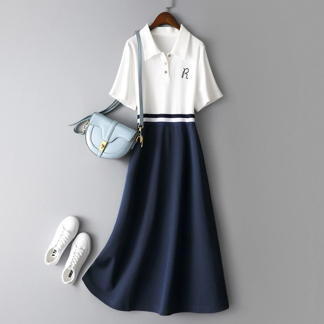 IHIMI/海谧网红气质连衣裙2023高档拼接长裙原创连衣裙穿搭6580