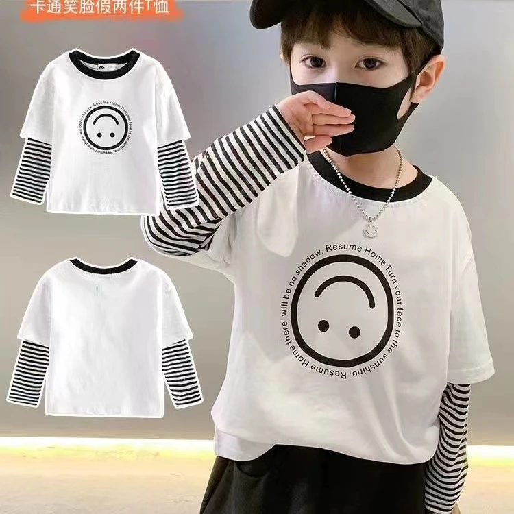 男童长袖t恤秋装2024新款儿童衣服白色春秋款打底衫男孩体恤上衣