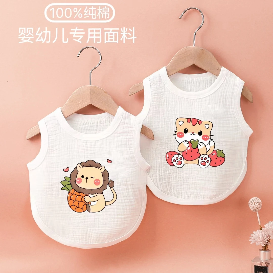 新生儿肚兜夏季薄款纯棉纱布半背幼儿护肚新生婴裹肚防着凉连体衣