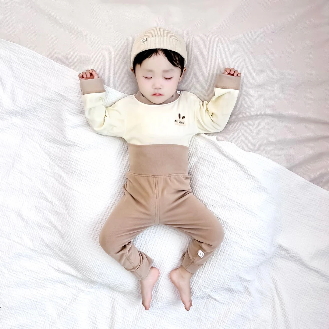 德绒儿童保暖内衣套装婴儿秋冬装加厚无痕内穿宝宝秋衣秋裤高腰裤