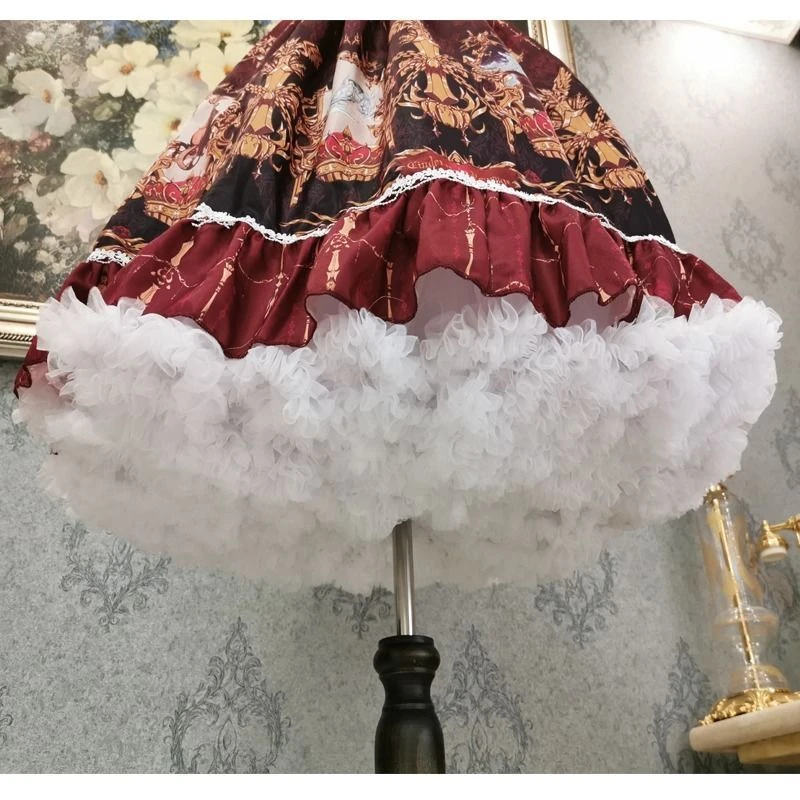 裙撑双层云朵撑棉花糖洛丽塔无骨软纱撑中长款lolit暴力日常