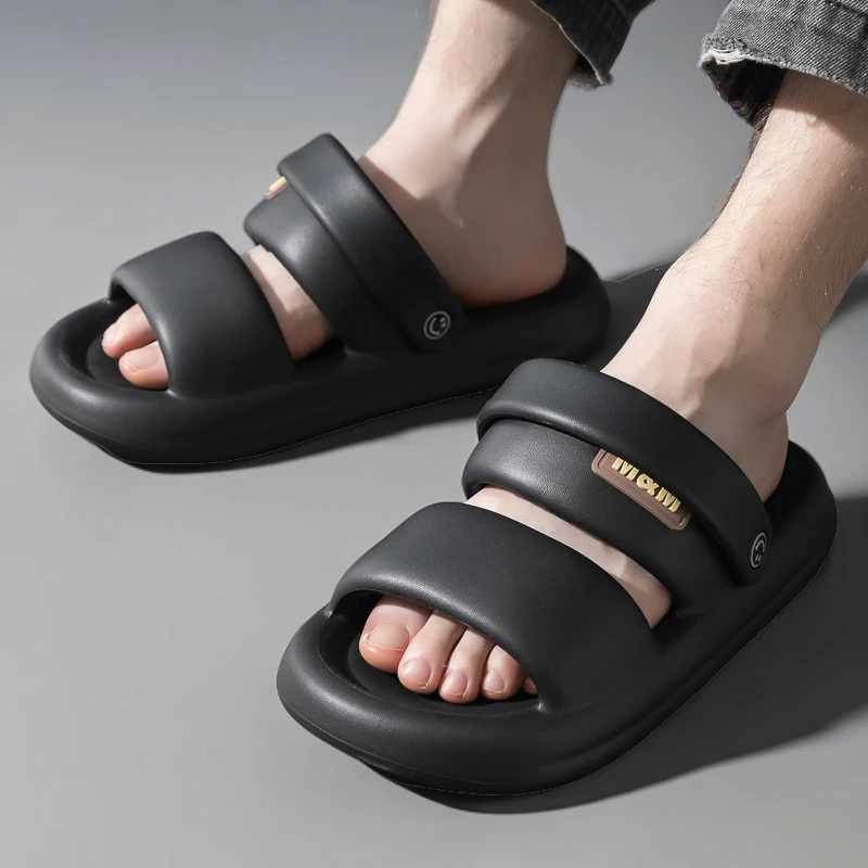 夏季新款大码男士凉拖鞋时尚外穿居家厚底开车防滑夏天软底拖鞋