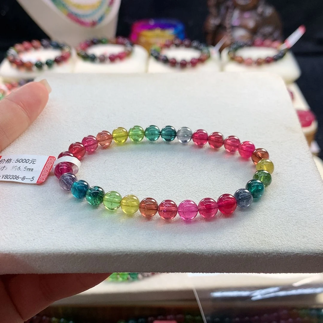 【闪购商品】碧玺手链未镶嵌6.5浓艳。