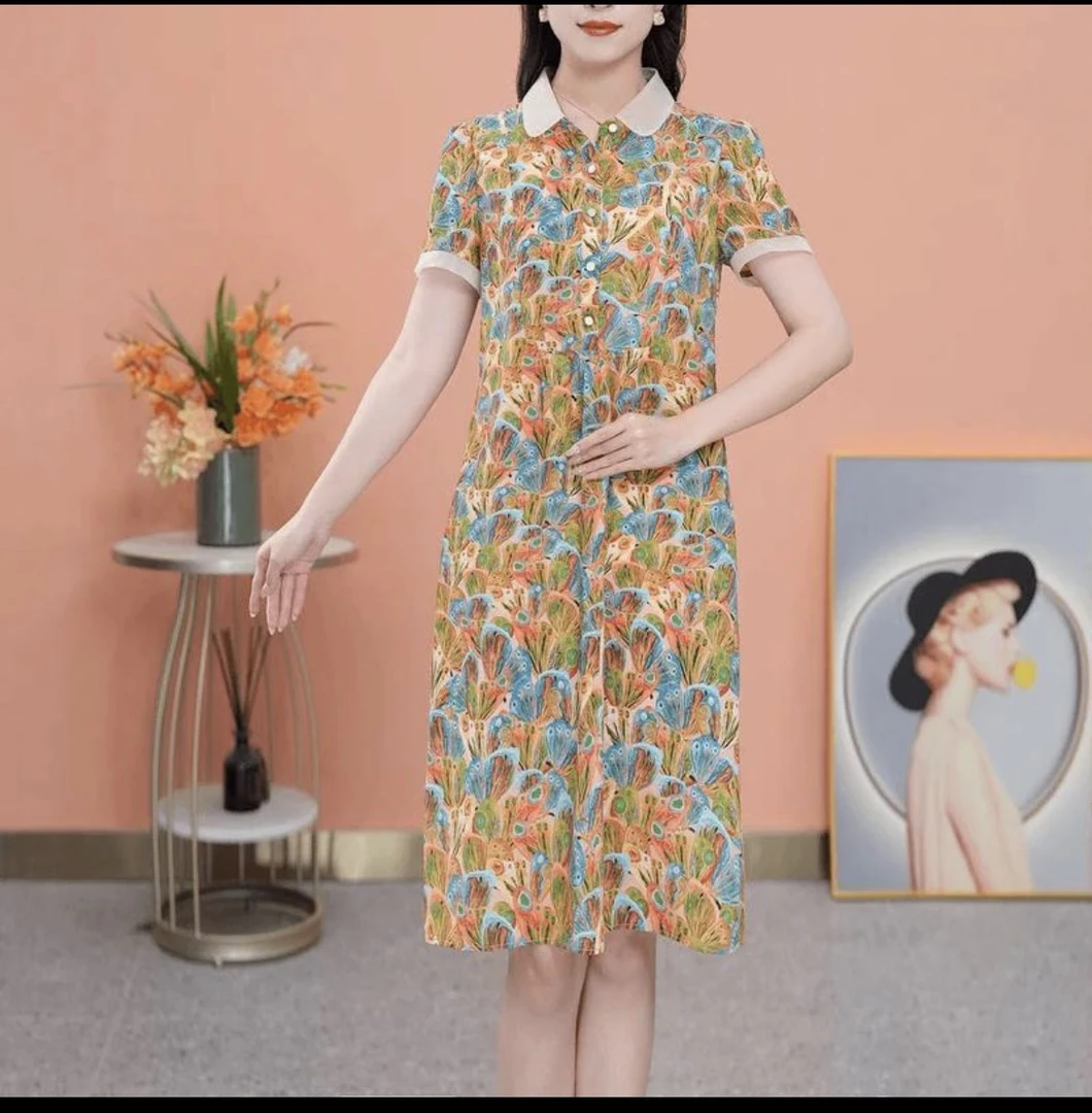 M171 夏季气质连衣裙显瘦时尚修身日常优雅遮肚过膝连衣裙