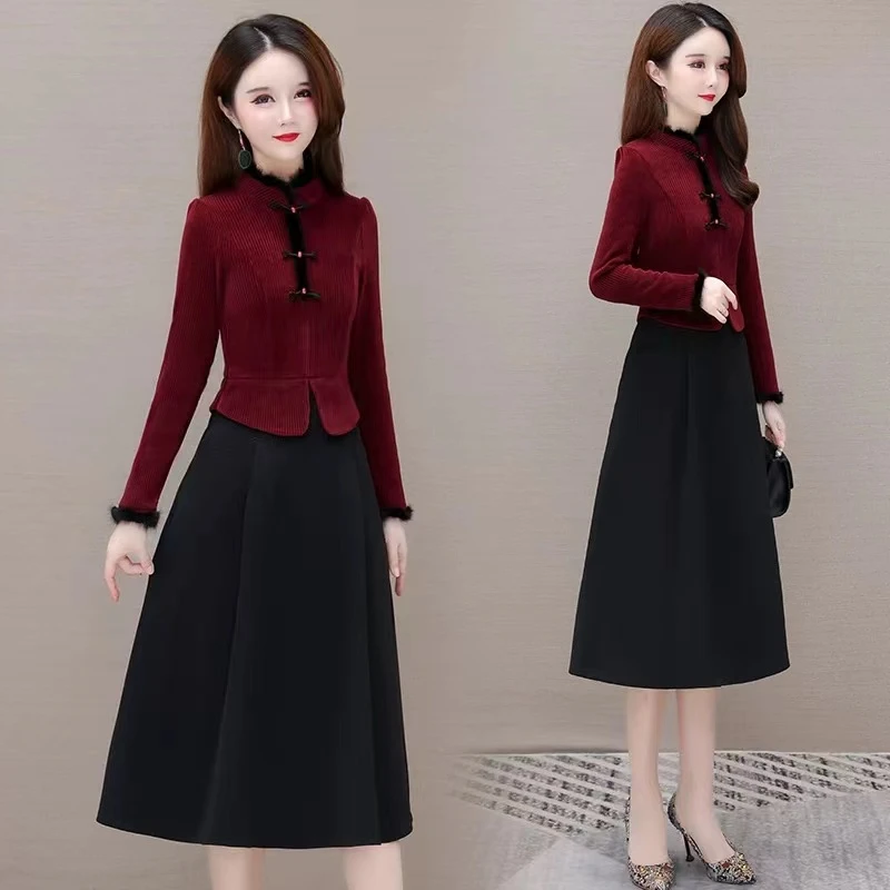 W0061女装连衣裙显瘦气质洋气针织时尚打底修身长袖女神减龄长款