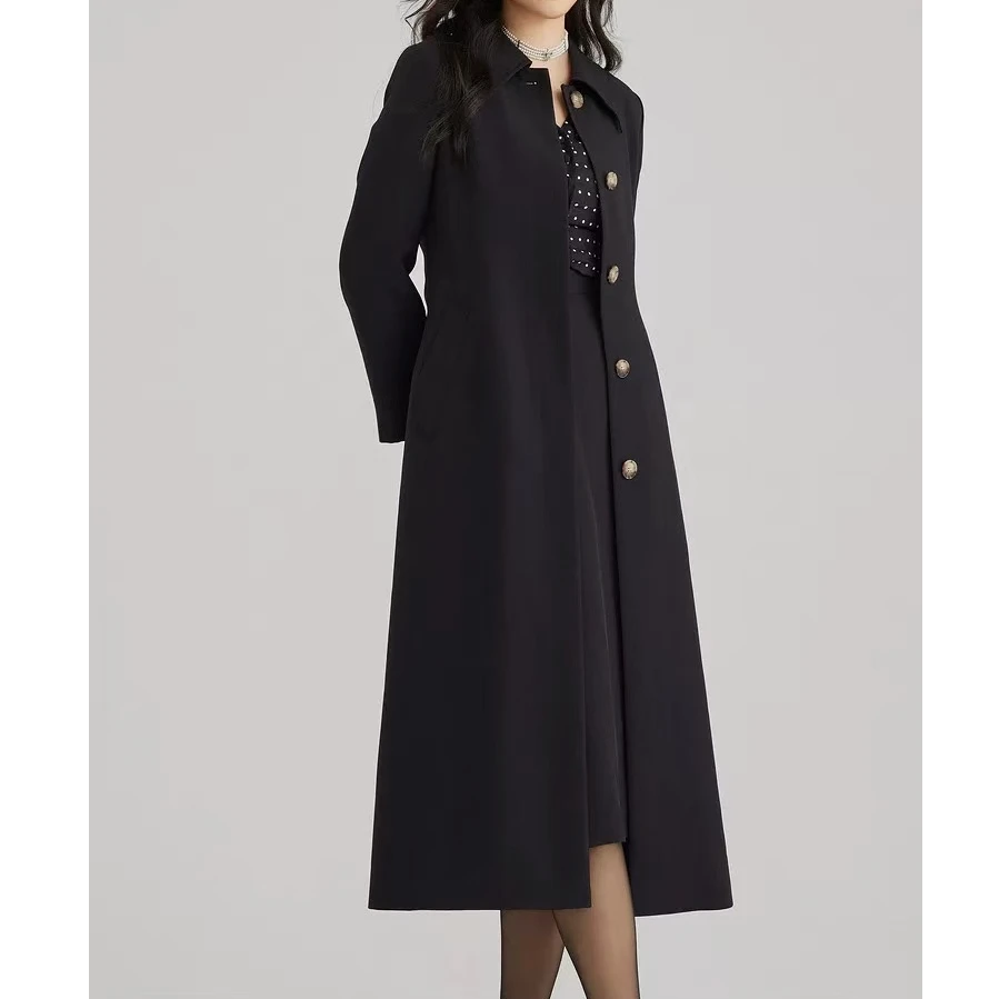 Y579 春秋显瘦气质网红洋气时尚百搭中长款休闲收腰风衣外套