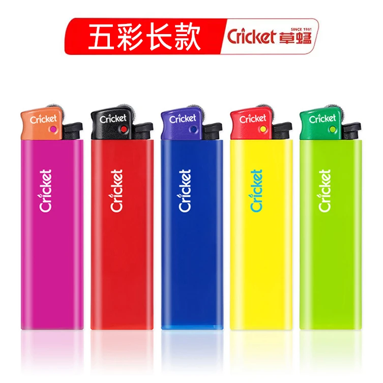 cricket/草蜢常规长款五彩正品菲律宾版防爆一次性砂轮火石打火机