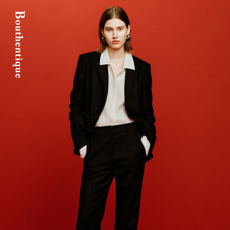 Bouthentique【璞凡缇】西装经典翻驳领设计休闲单西224411J1M23