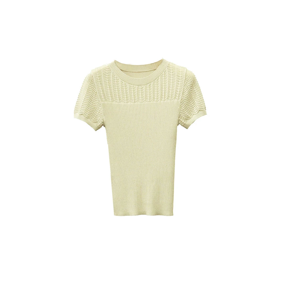 Bouthentique【璞凡缇】高级感短袖毛织套头衫223311F2Z15