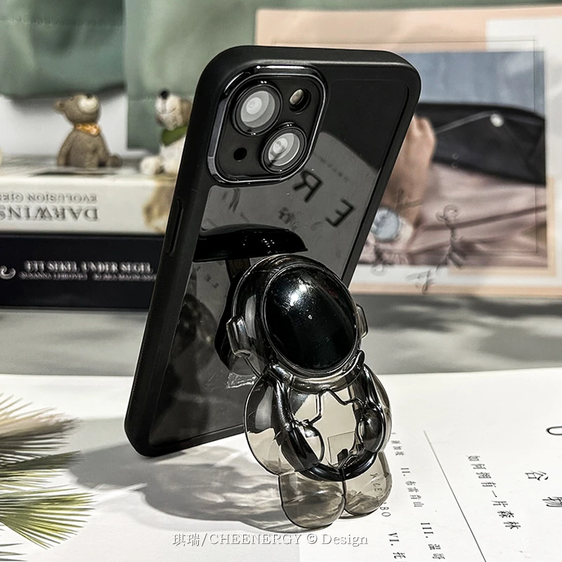 宇航员手机壳支架【苹果/华为/小米/OPPO/vivo】新款透明全包男女软